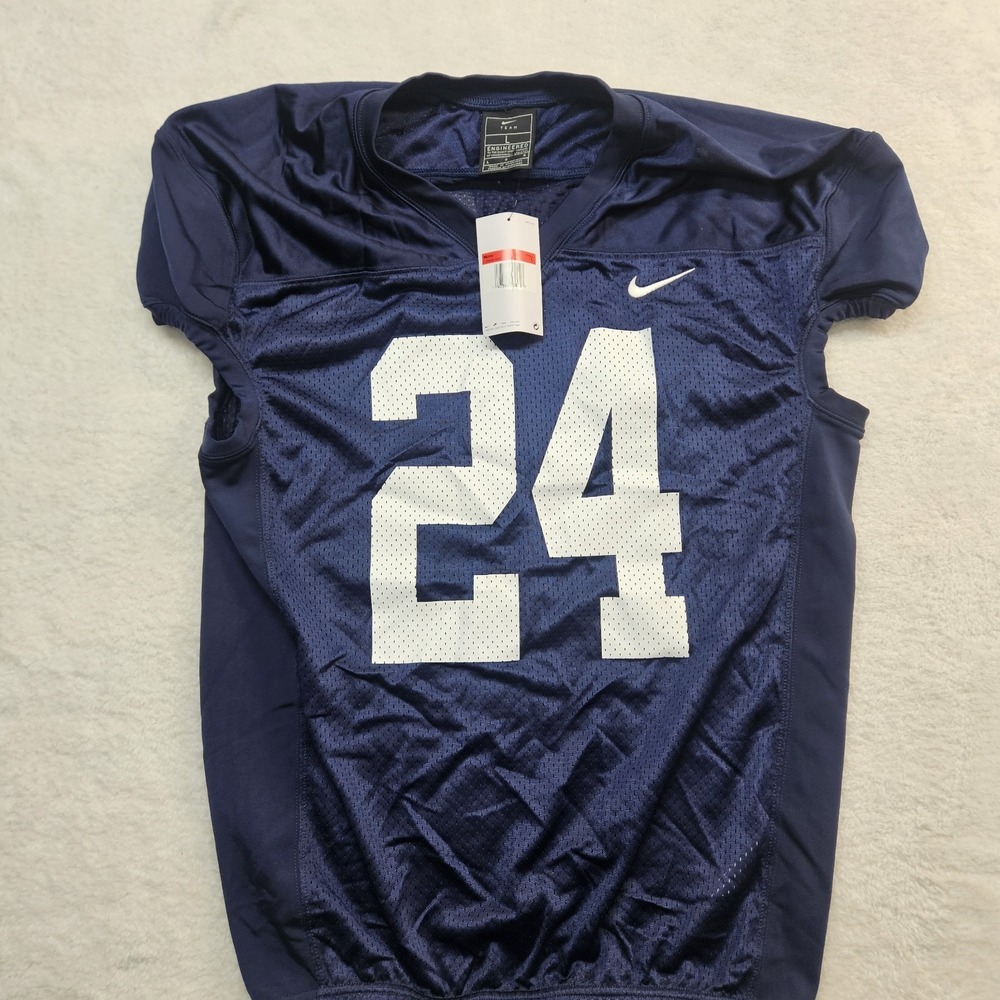 Nike Alpha Varsity Football Jersey #24 Men's L Tight Fit Navy Blue White FJ9608